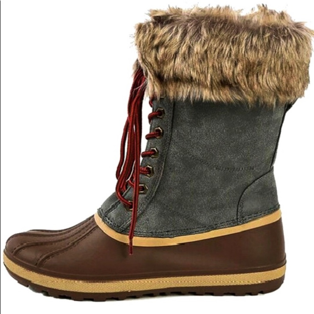 Women's Lace up Waterproof Snow Duck Fur Boots size 10.5